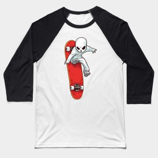 Cosmic Thrills: Alien Skateboard Flips Baseball T-Shirt